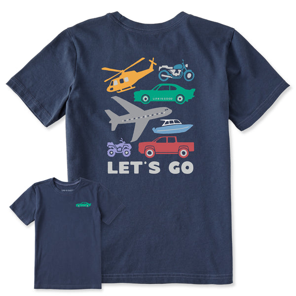 life is good Kids Let's Go Vehicles Short Sleeve Crusher Tee