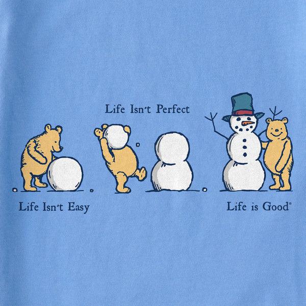 Life Is Good Kids Life Isn't Easy Winnie Snowman Long Sleeve Crusher Tee
