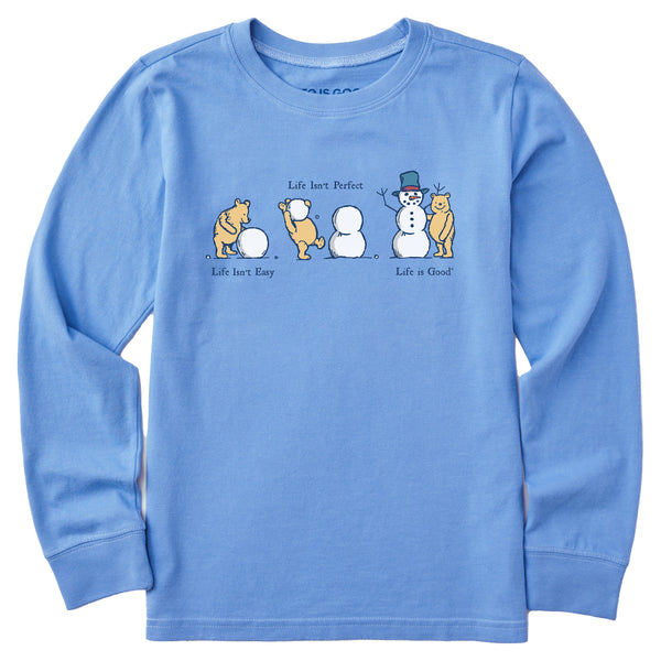 life is good Kids Life Isn't Easy Winnie Snowman Long Sleeve Crusher Tee