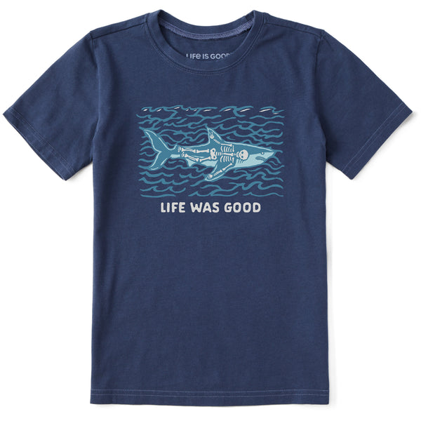 life is good Kids Life Was Good Shark Short Sleeve Crusher Tee