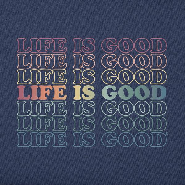 Life Is Good Kids LIG Stack Rainbow Simply True Fleece Crew
