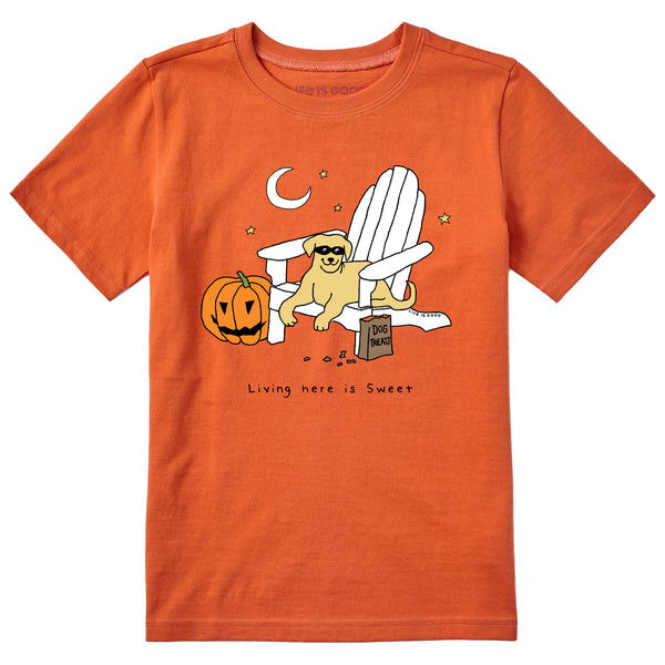 life is good Kids Living the Treat Life Halloween Short Sleeve Crusher Tee