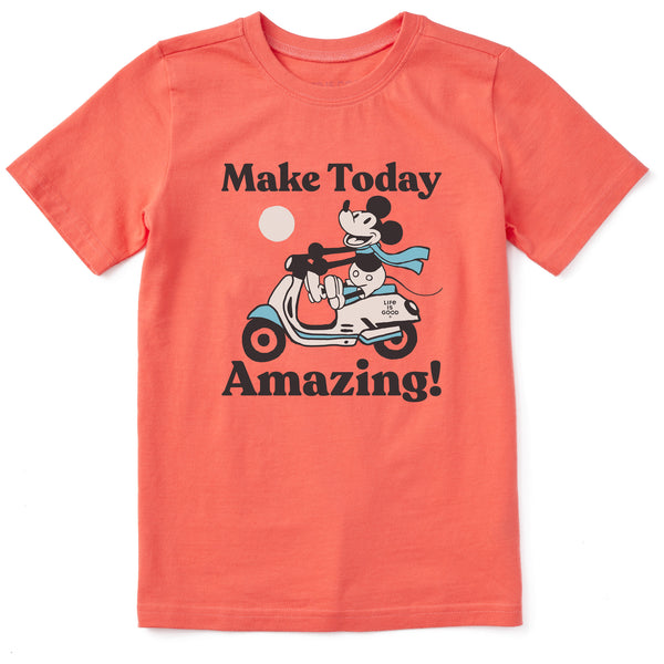 life is good Kids Make Today Amazing Steamboat Willie Short Sleeve Crusher Tee