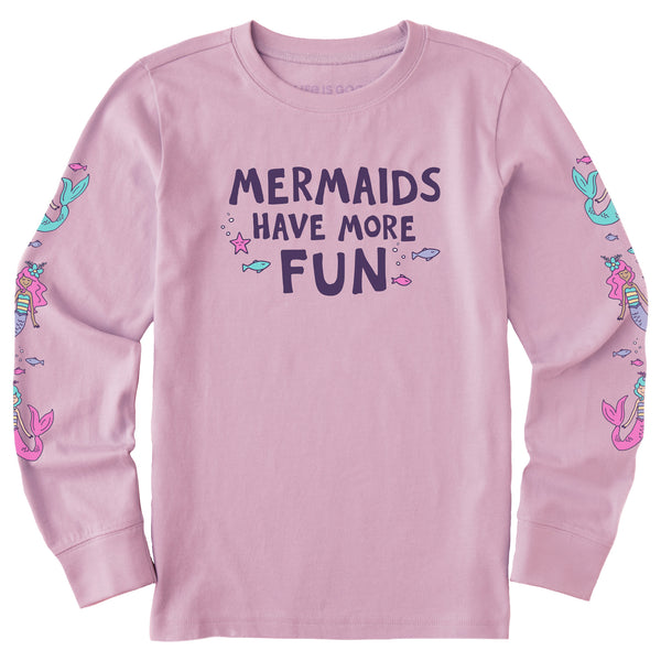 life is good Kids Mermaids Have More Fun Fish Long Sleeve Crusher Tee