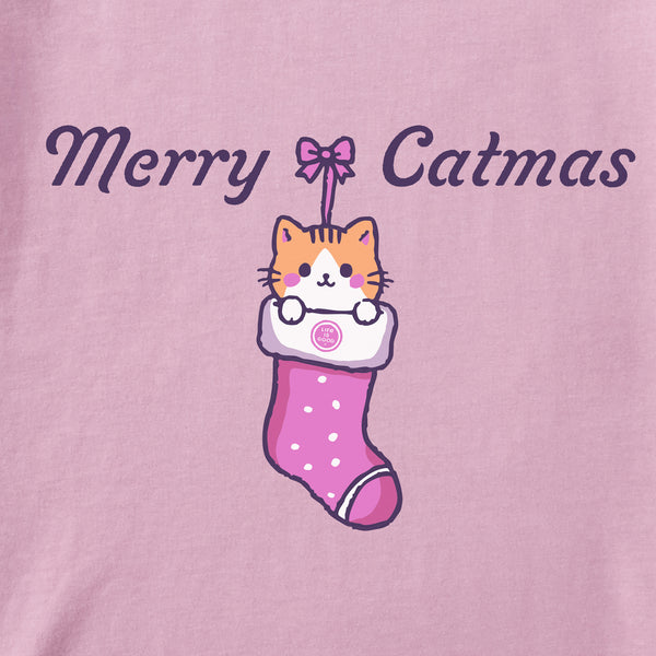Life Is Good Kids Merry Catmas Stocking Long Sleeve Crusher Tee