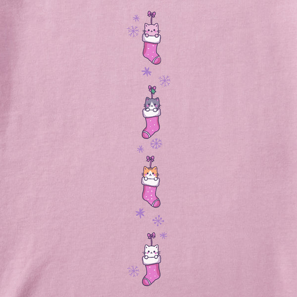 Life Is Good Kids Merry Catmas Stocking Long Sleeve Crusher Tee