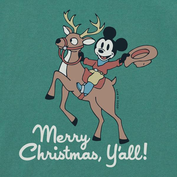 Life Is Good Kids Merry Christmas Y'all Mickey Long Sleeve Crusher Tee