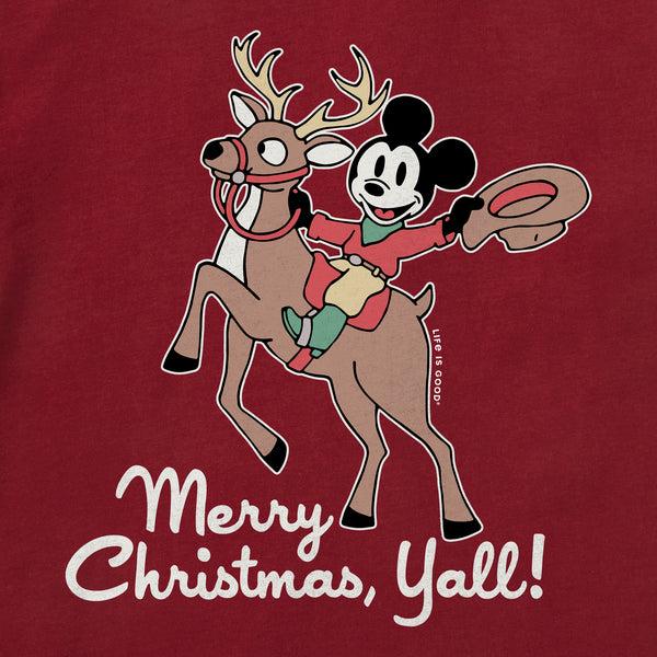 Life Is Good Kids Merry Christmas Y'all Mickey Long Sleeve Crusher Tee