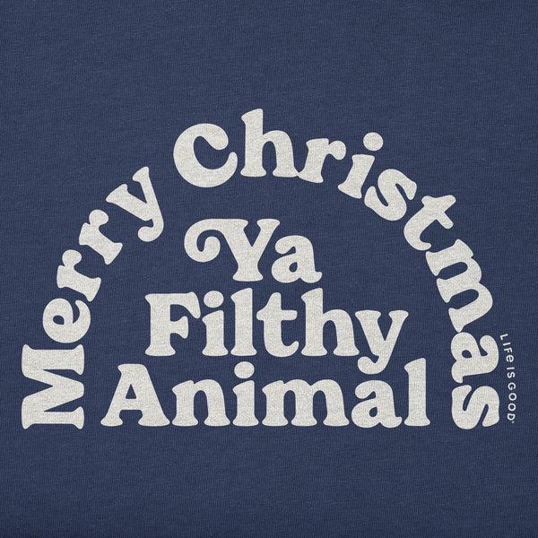 Life Is Good Kids Merry Christmas Ya Filthy Animal Short Sleeve Crusher Tee