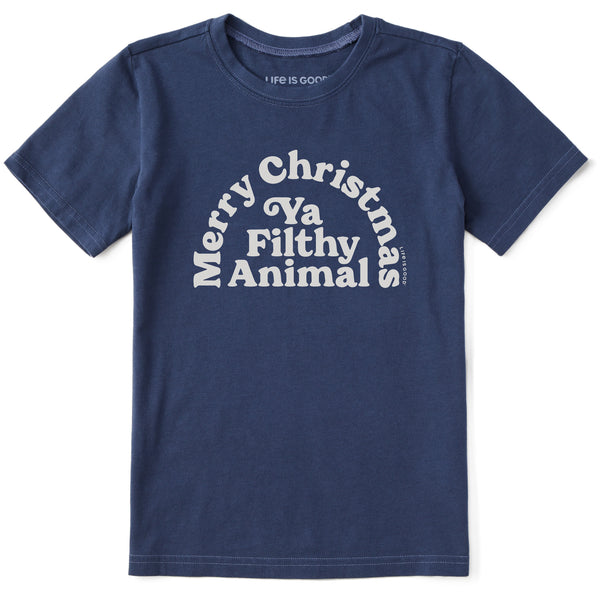 life is good Kids Merry Christmas Ya Filthy Animal Short Sleeve Crusher Tee