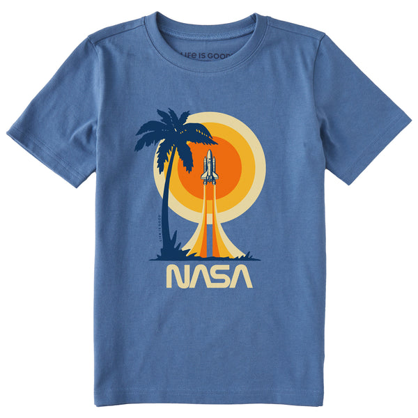 life is good Kids NASA Beach Launch Short Sleeve Crusher Tee