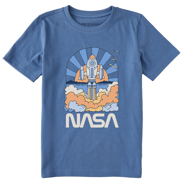 life is good Kids NASA Blast Off Short Sleeve Crusher Tee