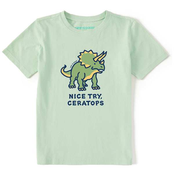 life is good Kids Nice Try Ceratops Short Sleeve Crusher Tee