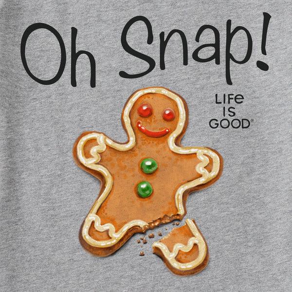 Life Is Good Kids Oh Snap Gingerbread Man Long Sleeve Crusher Tee