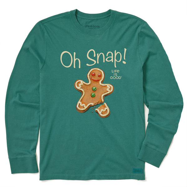 Life Is Good Kids Oh Snap Gingerbread Man Long Sleeve Crusher Tee