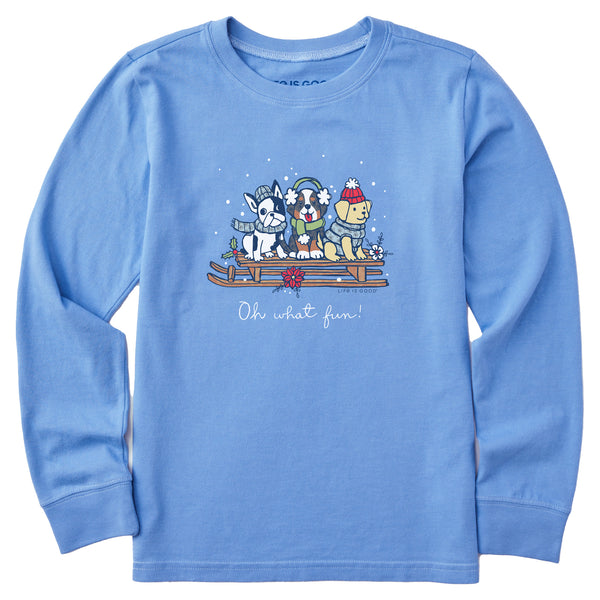 life is good Kids Oh What Fun Winter Puppies Long Sleeve Crusher Tee