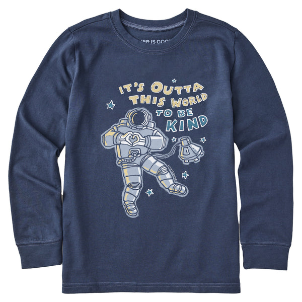 life is good Kids Outta This World to be Kind Long Sleeve Crusher Tee