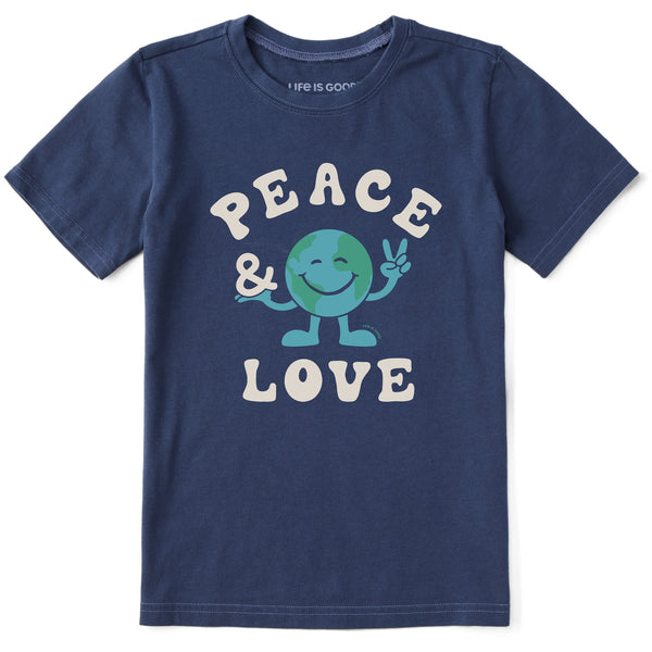life is good Kids Peace u0026 Love Earth Short Sleeve Crusher Tee