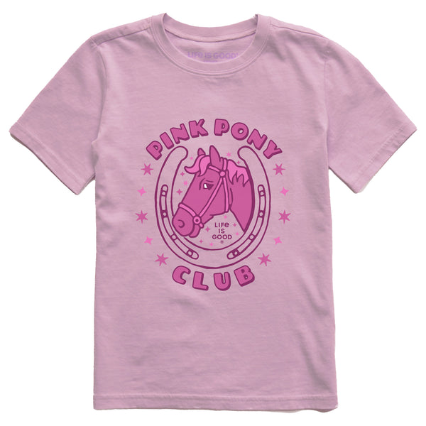 Life Is Good Kids Pink Pony Club Short Sleeve Crusher Tee