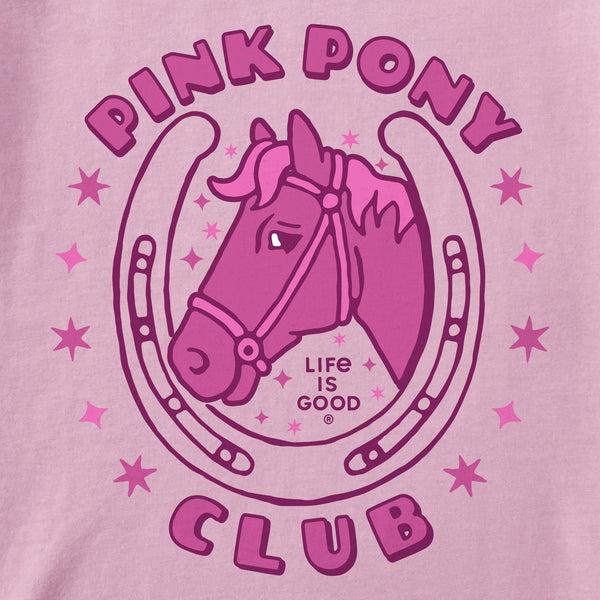 Life Is Good Kids Pink Pony Club Short Sleeve Crusher Tee
