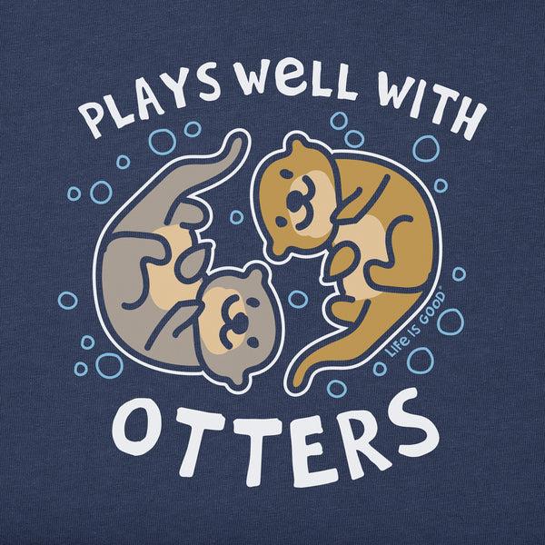 Life Is Good Kids Plays Well With Otters Long Sleeve Crusher Tee