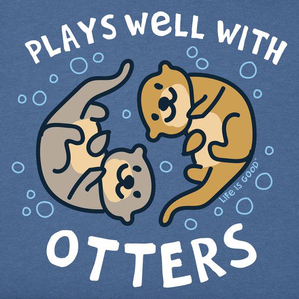 Life Is Good Kids Plays Well With Otters Short Sleeve Crusher Tee