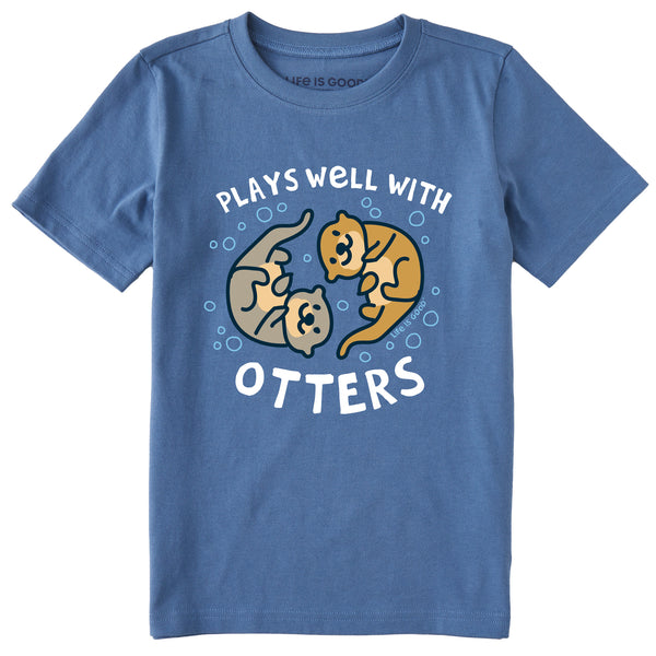 life is good Kids Plays Well With Otters Short Sleeve Crusher Tee