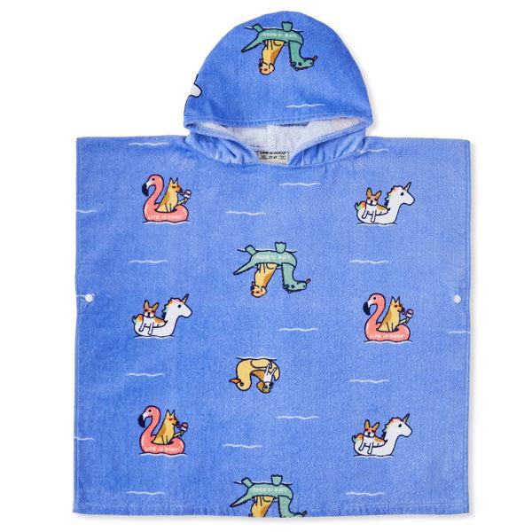 life is good Kids Pool Party Pattern Fun in the Sun Poncho