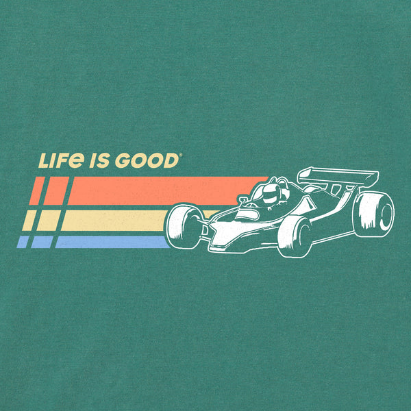 Life Is Good Kids Race Car Stripes Short Sleeve Crusher Tee