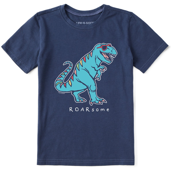 Life Is Good Kids Rad Roarsome Dino Short Sleeve Crusher Tee