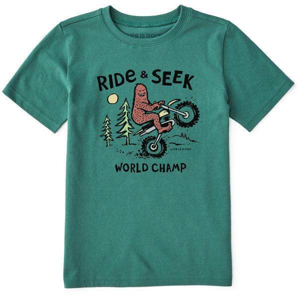 life is good Kids Ride u0026 Seek Big Foot Short Sleeve Crusher Tee