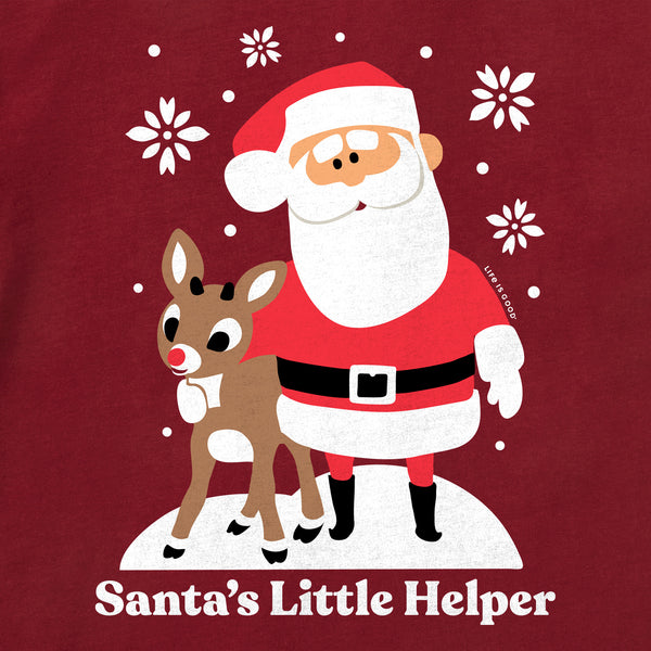 Life Is Good Kids Santa's Little Helper Rudolph Long Sleeve Crusher Tee