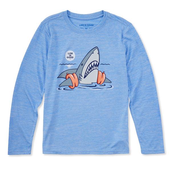 life is good Kids Shark Floaty Swim Long Sleeve Sun Crusher Tee