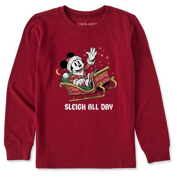 life is good Kids Sleigh All Day Santa Long Sleeve Crusher Tee