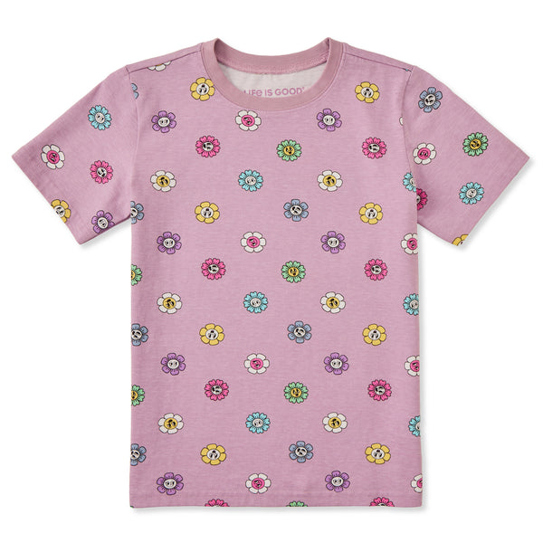 life is good Kids Smiling Daisy Pattern Short Sleeve Crusher Tee