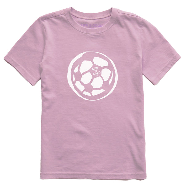 Life Is Good Kids Soccer Ball Sketch Short Sleeve Crusher Tee