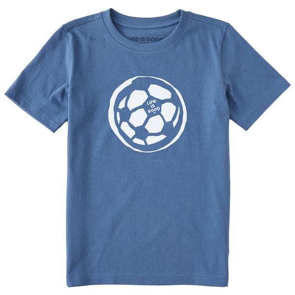 life is good Kids Soccer Ball Sketch Short Sleeve Crusher Tee