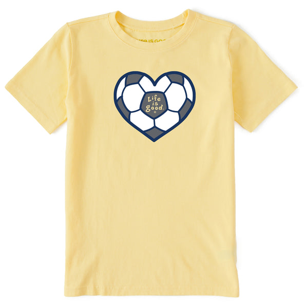 Life Is Good Kids Soccer Heart Short Sleeve Crusher Tee