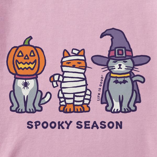 Life Is Good Kids Spooky Halloween Cats Short Sleeve Crusher Tee