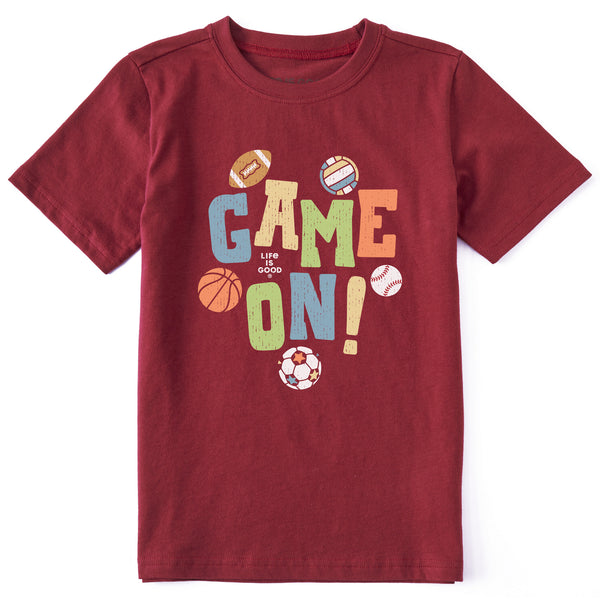 Life Is Good Kids Sports Game On Short Sleeve Crusher Tee