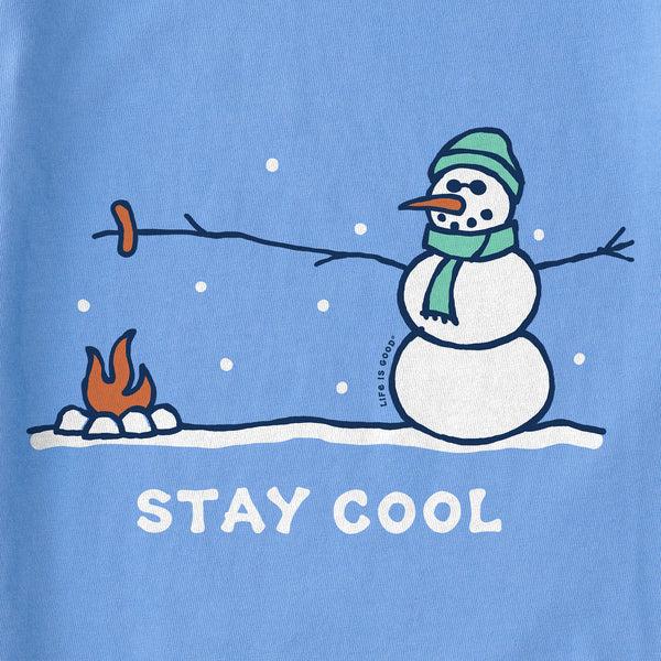 Life Is Good Kids Stay Cool Snowman Long Sleeve Crusher Tee