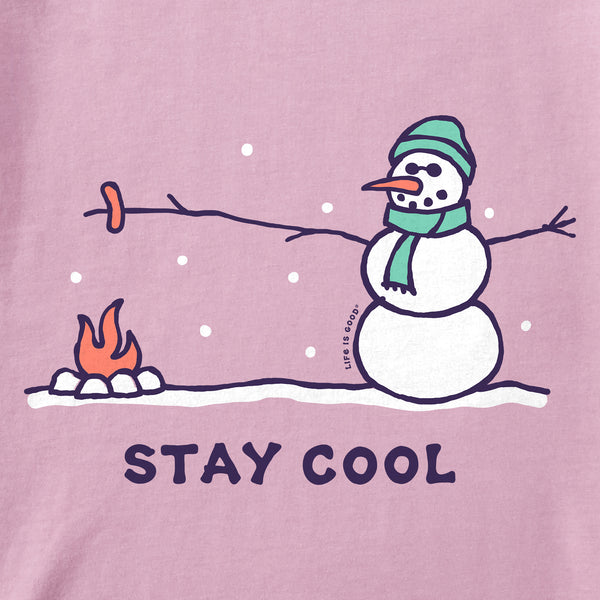 Life Is Good Kids Stay Cool Snowman Long Sleeve Crusher Tee
