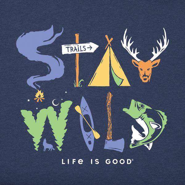 Life Is Good Kids Stay Wild Short Sleeve Crusher Tee