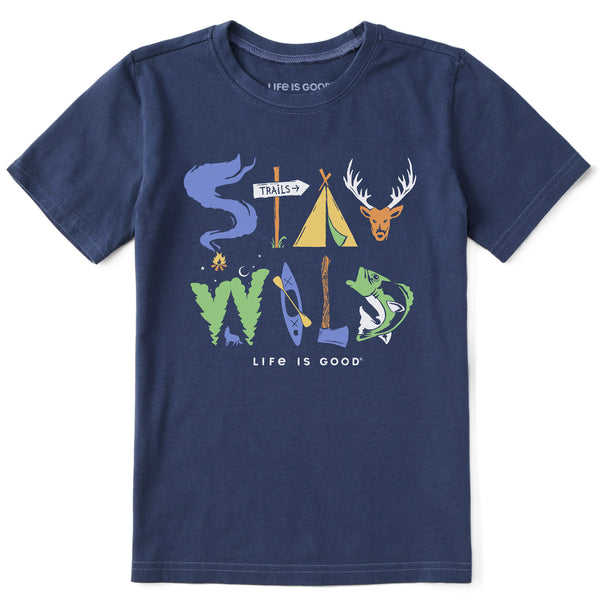 life is good Kids Stay Wild Short Sleeve Crusher Tee