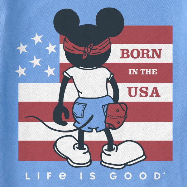 Life Is Good Kids Steamboat Willie Born In The USA Short Sleeve Crusher Tee