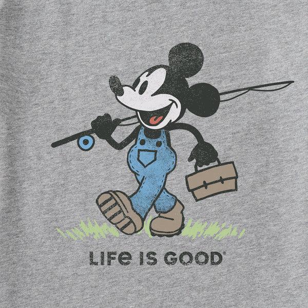 Life Is Good Kids Steamboat Willie Fishing Short Sleeve Crusher Tee