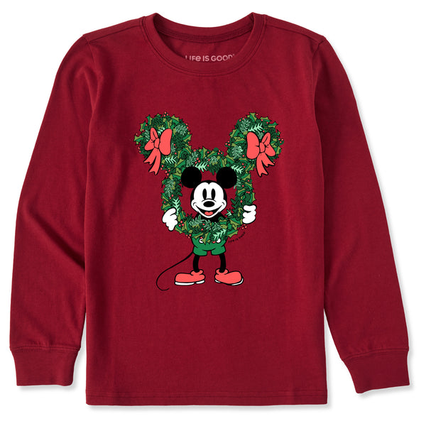 life is good Kids Steamboat Willie Wreath Long Sleeve Crusher Tee