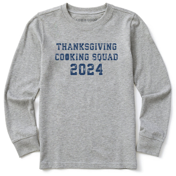 Life Is Good Kids Thanksgiving Day Cooking Squad 2024 Long Sleeve Crusher Tee