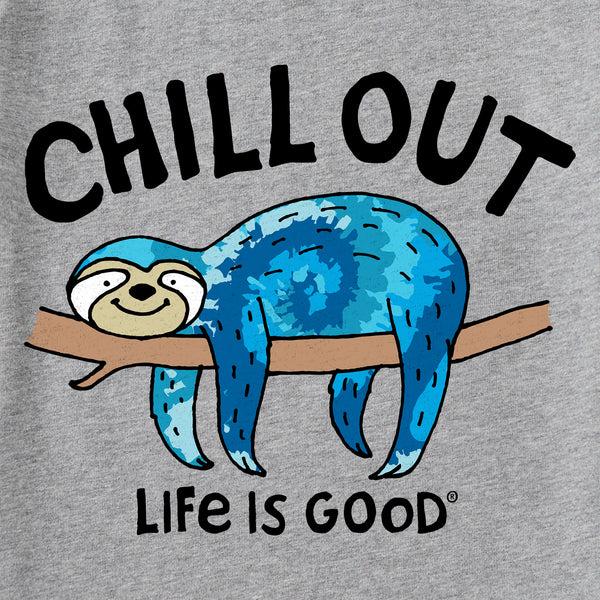 Life Is Good Kids Tie Dye Chill Out Sloth Short Sleeve Crusher Tee