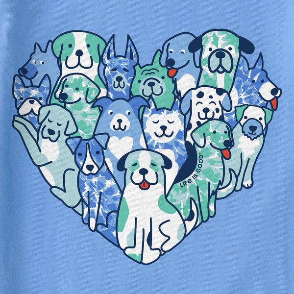 Life Is Good Kids Tie Dye Heart Of Dogs Short Sleeve Crusher Tee